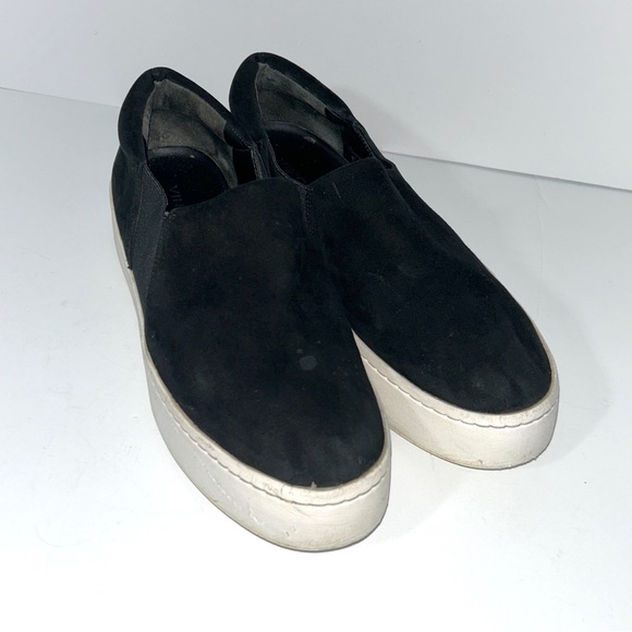 Vince Warren Suede Sneaker Slip On Shoes Black Size 8 - Picture 12 of 12